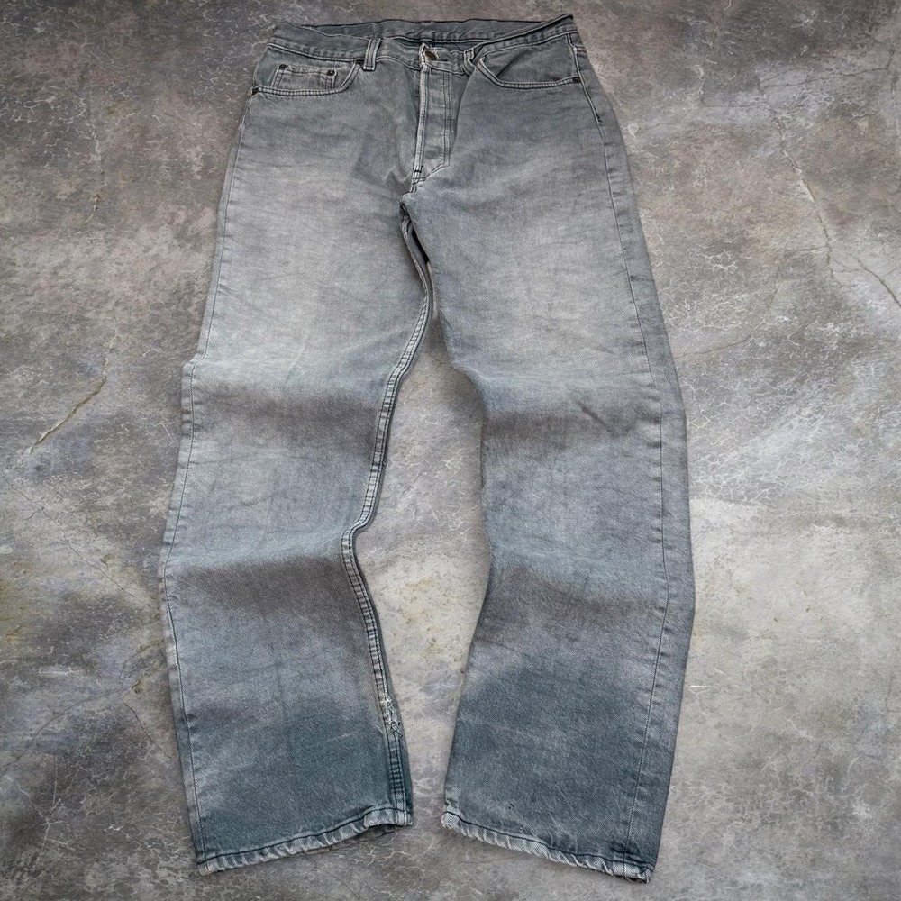 Vintage Levis 501 Faded Washed Grey Made In USA Jeans Men's Size 32x31 90s Denim